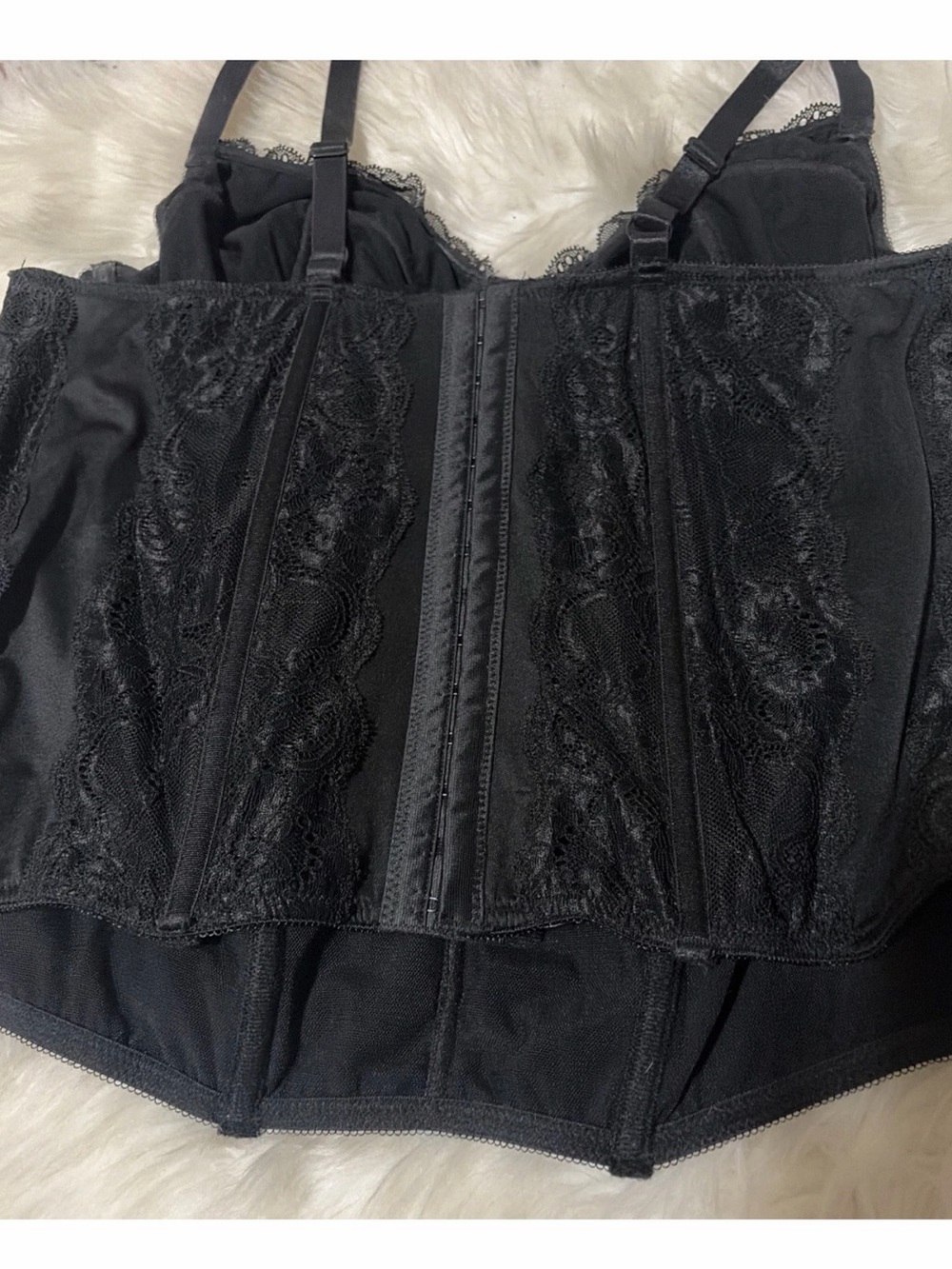 Torrid Curve Women Bustier Top Black Lace Corset Adjustable Straps 1